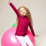 Girls' Basic Mock Turtleneck Long Sleeve Cotton Solid T-Shirt / 9 to 12 Years