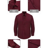 Lilax Boys' Button Down Shirt Solid Long Sleeve Dress Shirt