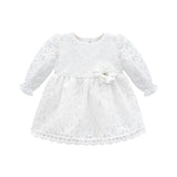 Baby Girls' Lace Floral Embroidered Dress with Matching Shoes Christening Baptism Dress