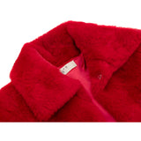 Girls Faux Fur Shrug Jacket Tied Ribbon Cozy Bolero