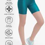 Lilax Girls Athletic Shorts with Pocket High Waisted Biker Shorts for Dance Yoga Gymnastics