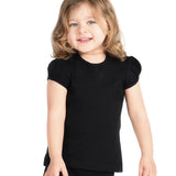 Girls' Basic Cotton T-Shirt  Short Puff Sleeve Crewneck / Toddler