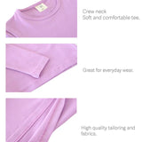 Lilax Girls' Basic Long Sleeve Round Neck Cotton T-Shirt