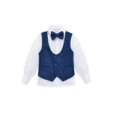 Boys 4-Piece Slim Fit Textured Suit Set