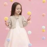 Little Girls' Long Sleeve Bowknot Closure Bolero Cardigan