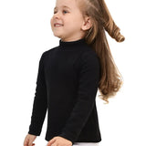 Toddler Cotton Long Sleeve Basic Mock-Neck T-Shirt