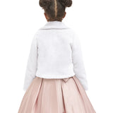 Girls Faux Fur Bolero Oversized Collar Jacket