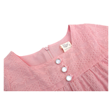 Toddler Cotton Floral Embroidered Short Sleeve Dress