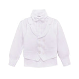 Boys Suit Set Slim Fit Vest, White Dress Shirt, Dress Pants and Bowtie 4 Piece Formal Suit Set