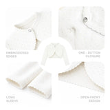 Baby Girls' Long Sleeve Knit One Button Closure Bolero Shrug