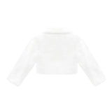 Girls Faux Fur Shrug Jacket Tied Ribbon Cozy Bolero