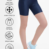 Lilax Girls Athletic Shorts with Pocket High Waisted Biker Shorts for Dance Yoga Gymnastics