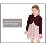 Girls' Bolero Cardigan Shrug Knit Long Sleeve Button Closure