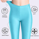 Girls Shiny High Waisted Leggings – Dance & Gymnastics Stretch Tights