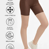 Lilax Girls Athletic Shorts with Pocket High Waisted Biker Shorts for Dance Yoga Gymnastics