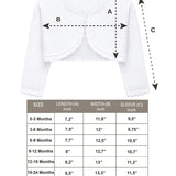 Girls' Long Sleeve Knit Button Closure Bolero Shrug