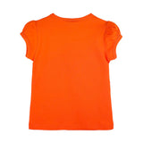 Girls' Basic Short Puff Sleeve Round Neck Cotton T-Shirt