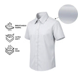 Lilax Boys Classic Short Sleeve Button Down Casual Solid Dress Shirt
