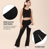 Girls Flare Leggings Dance Bottoms High Waisted Bootcut Yoga Pants
