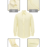 Lilax Boys' Button Down Shirt Solid Long Sleeve Dress Shirt