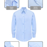 Boys' Button Down Shirt Solid Long Sleeve Dress Shirt