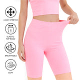 Girls' Soft Stretch Bike Shorts | Elastic Waist | Cotton Blend | Toddler & Kids Sizes 2T–12Y