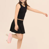 Girls' Double Lined Sleeveless Basic Crop Tank Top