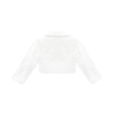 Girls Buttoned Oversize Collared Bolero Shrug