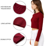Lilax Girls' Long Sleeve Crop Top – Soft Cotton, 4-Way Stretch, Breathable Everyday Tee