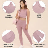 Girls Athletic Crop Top & Legging Set