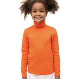 Toddler Cotton Long Sleeve Solid Turtleneck T-Shirt