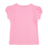 Girls' Basic Short Puff Sleeve Round Neck Cotton T-Shirt