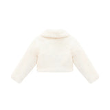 Girls Buttoned Oversize Collared Bolero Shrug