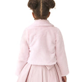 Girls Faux Fur Bolero Oversized Collar Jacket