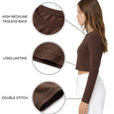Lilax Girls' Long Sleeve Crop Top – Soft Cotton, 4-Way Stretch, Breathable Everyday Tee
