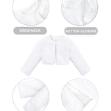 Girls Cozy Long Sleeve Crew Neck Dress Coat