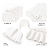 Baby Girls' Long Sleeve Knit One Button Closure Bolero Shrug