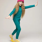 Girls' Basic Mock Turtleneck Long Sleeve Cotton Solid T-Shirt / 9 to 12 Years