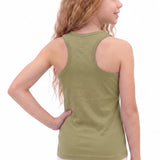 Girls' Soft Solid Cotton Blend Racerback Tank Top