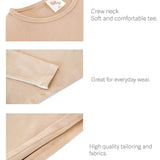 Lilax Girls' Basic Long Sleeve Round Neck Cotton T-Shirt