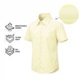 Lilax Boys Classic Short Sleeve Button Down Casual Solid Dress Shirt