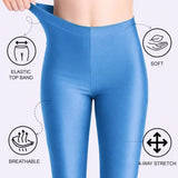 Girls Shiny High Waisted Leggings – Dance & Gymnastics Stretch Tights