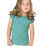 Girls' Basic Cotton T-Shirt  Short Puff Sleeve Crewneck / Toddler