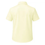 Lilax Boys Classic Short Sleeve Button Down Casual Solid Dress Shirt