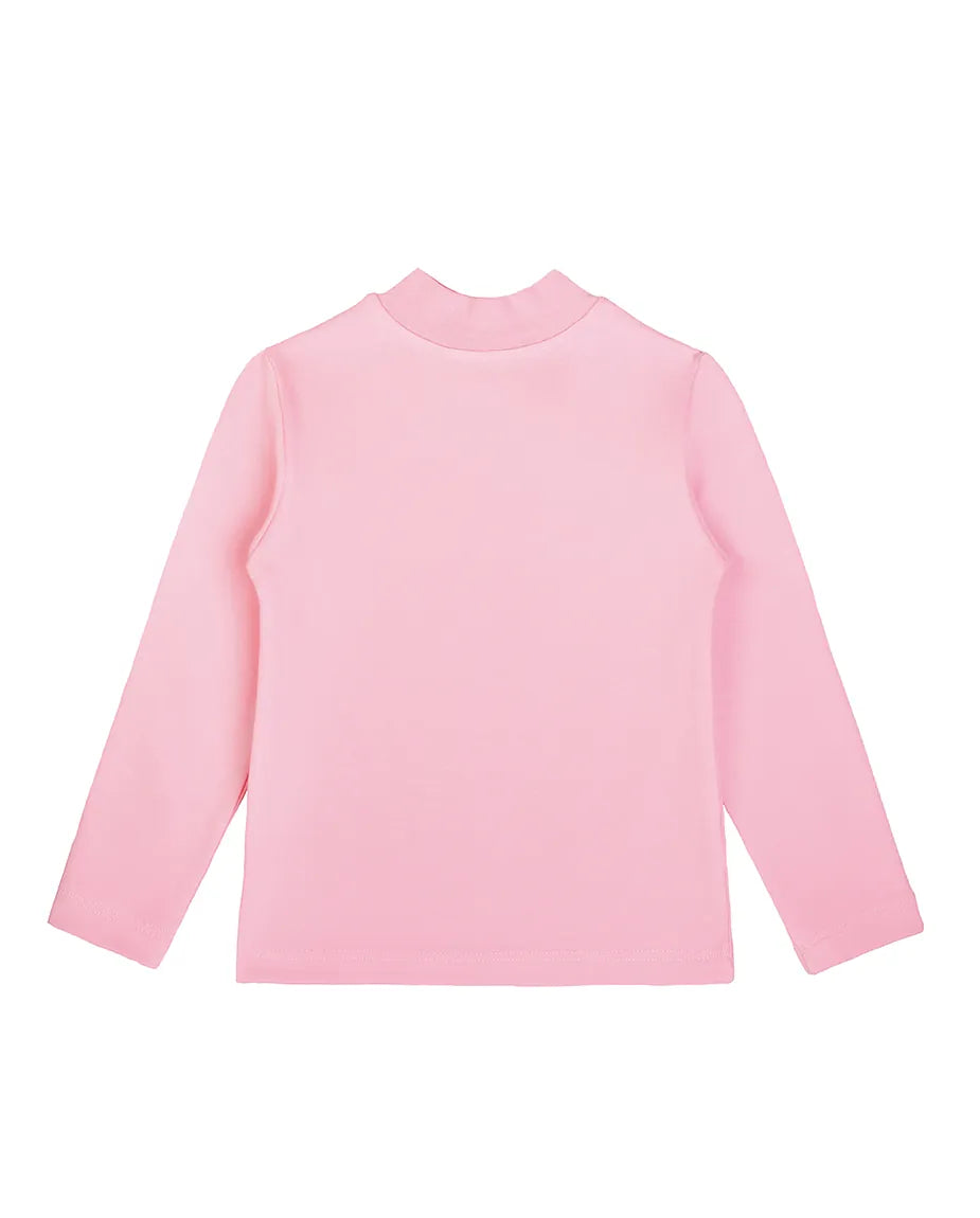 Toddler Cotton Long Sleeve Basic Mock-Neck T-Shirt