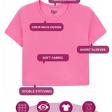 Girls Short Sleeve Crewneck Crop Top Tee