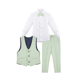 Boys Formal Suit 4 Piece Vest, Pants and Tie Dresswear Suit Set