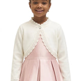 Little Girls' Knit Long Sleeve Button Closure Bolero Cardigan Shrug