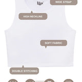 Girls' Double Lined Sleeveless Basic Crop Tank Top