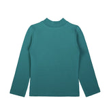 Toddler Cotton Long Sleeve Basic Mock-Neck T-Shirt